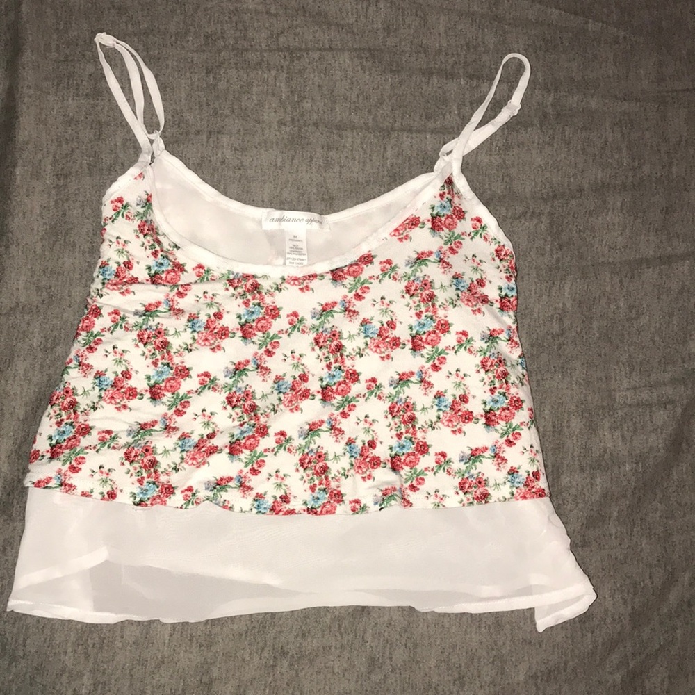 flowy floral, cropped tank top